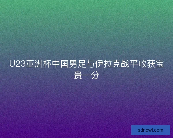 U23亚洲杯中国男足与伊拉克战平收获宝贵一分