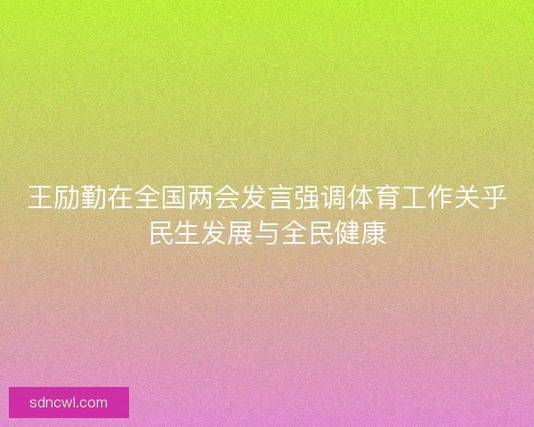 王励勤在全国两会发言强调体育工作关乎民生发展与全民健康 王励勤在全国两会发言强调体育工作关乎民生发展与全民健康