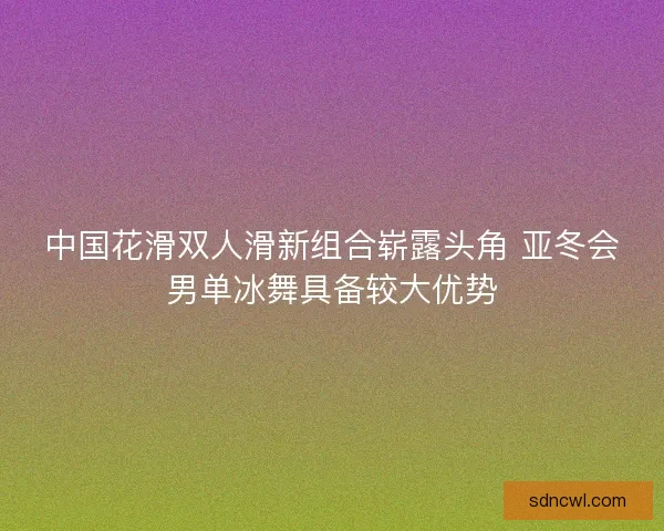 中国花滑双人滑新组合崭露头角 亚冬会男单冰舞具备较大优势