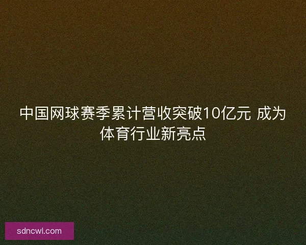 中国网球赛季累计营收突破10亿元 成为体育行业新亮点