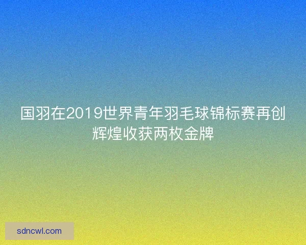 国羽在2019世界青年羽毛球锦标赛再创辉煌收获两枚金牌 国羽在2019世界青年羽毛球锦标赛再创辉煌收获两枚金牌